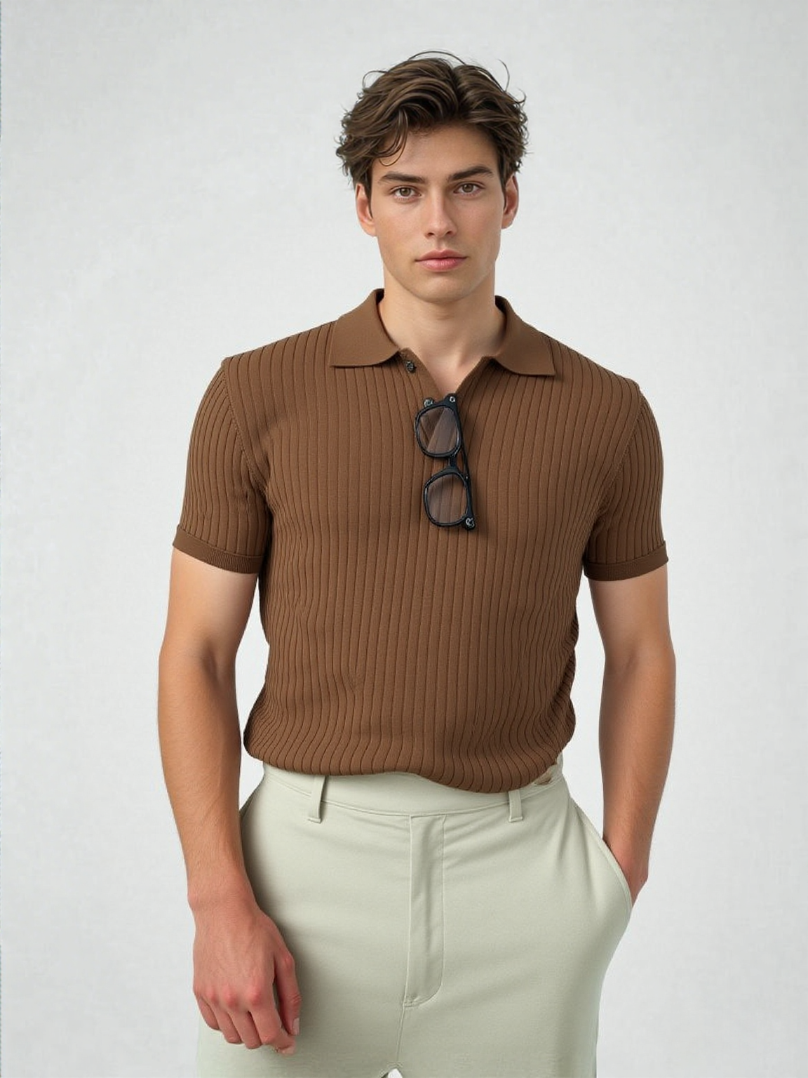 Kim - Koreańska Pasiasta Koszulka Polo