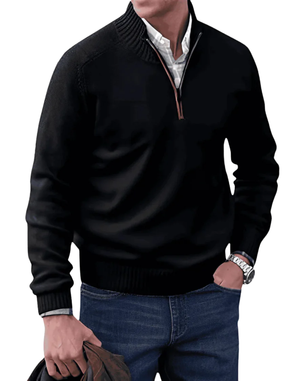 Casual – Męska bluza zapinana na zamek