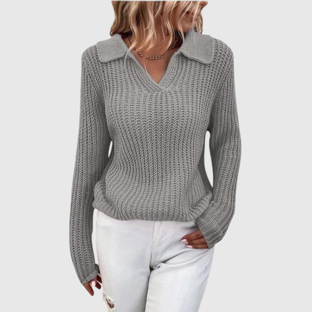 Sweter Mila — dekolt V, który wysmukla i dodaje klasy