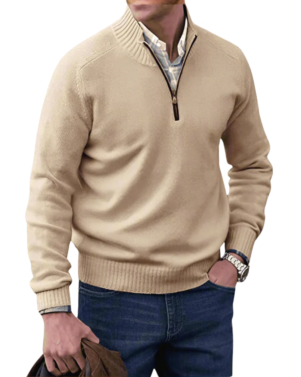 Casual – Męska bluza zapinana na zamek