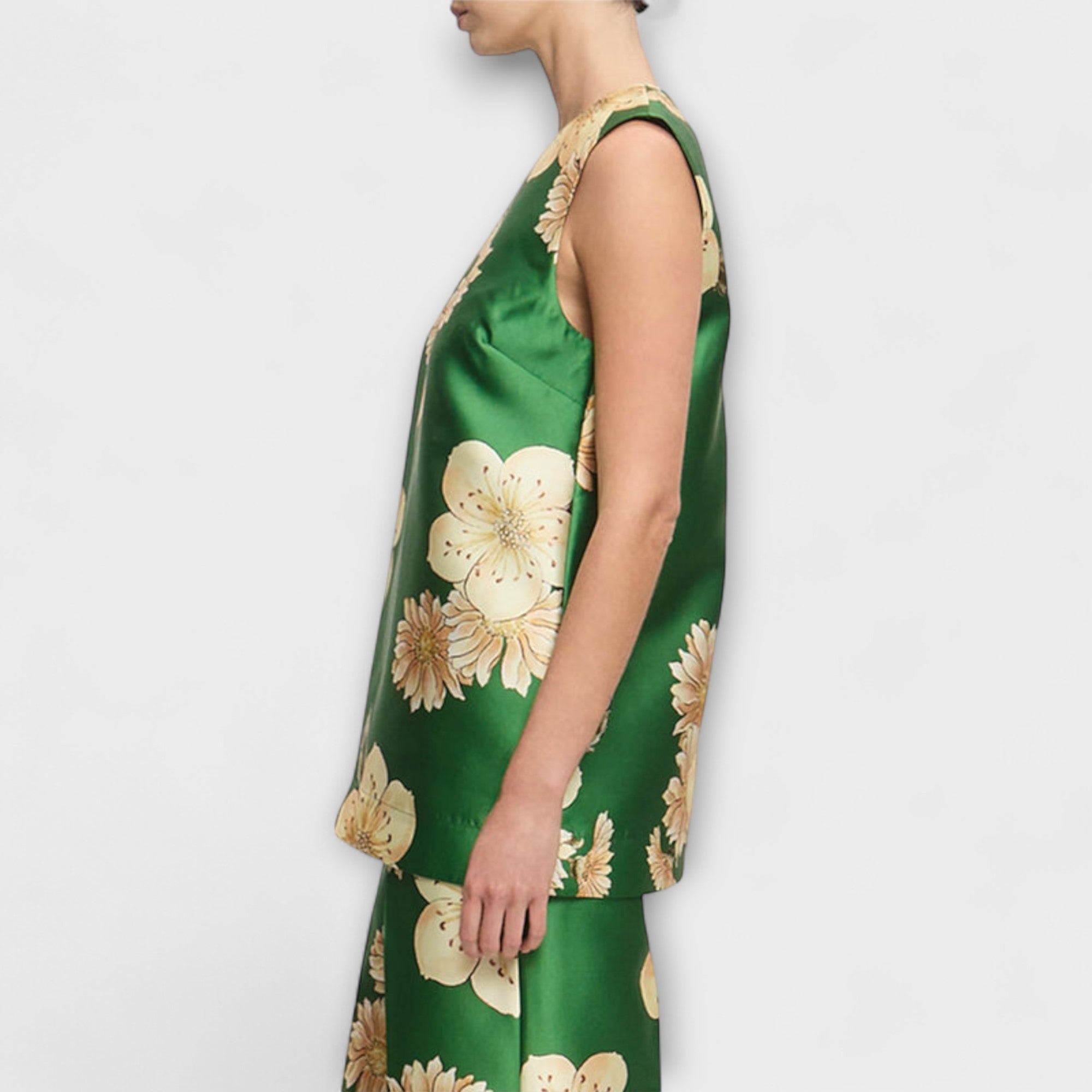 Clea – Szałwiowy Bezrękawnik z Eleganckimi Spodniami