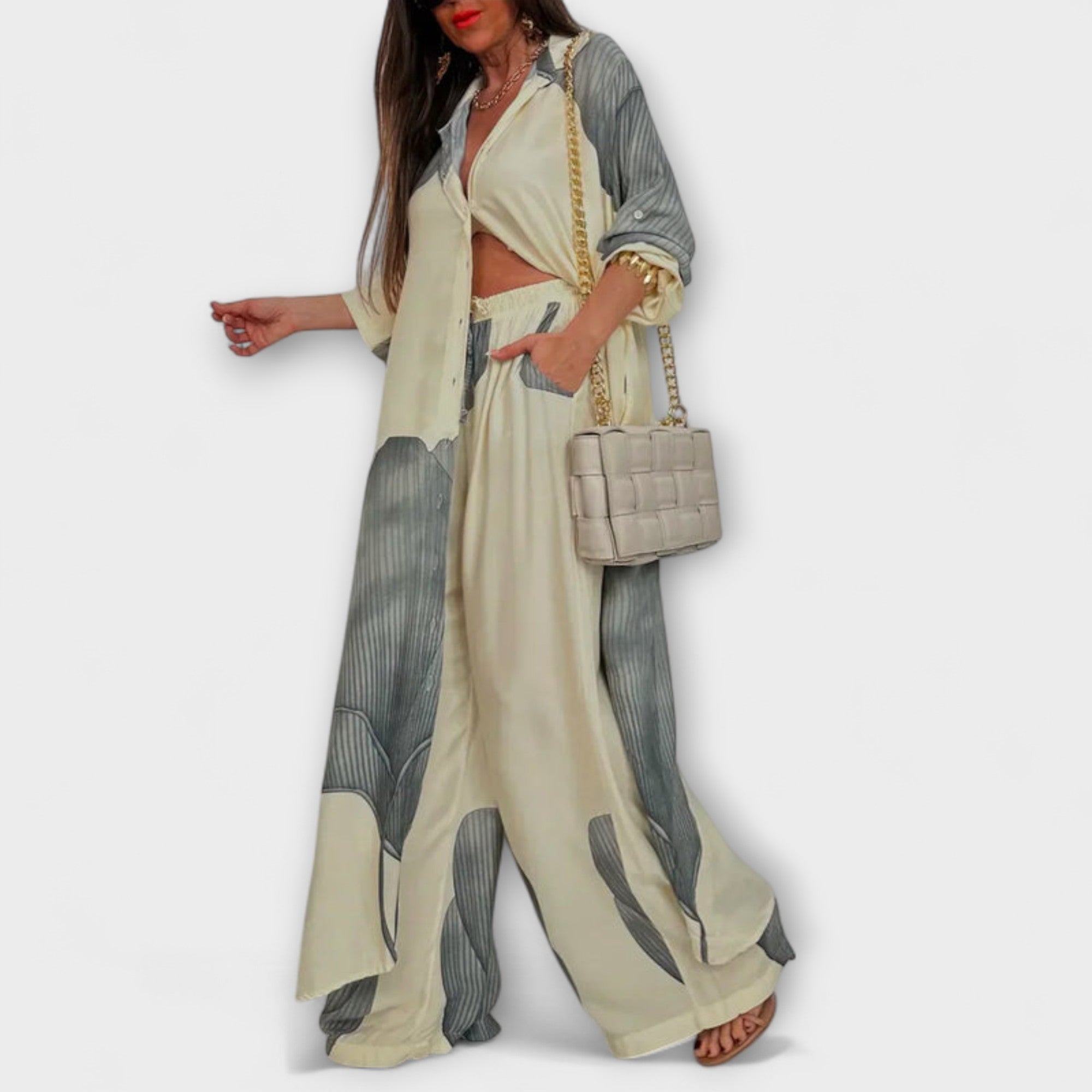 Moriel – Dwuczęściowy komplet z artystycznym nadrukiem