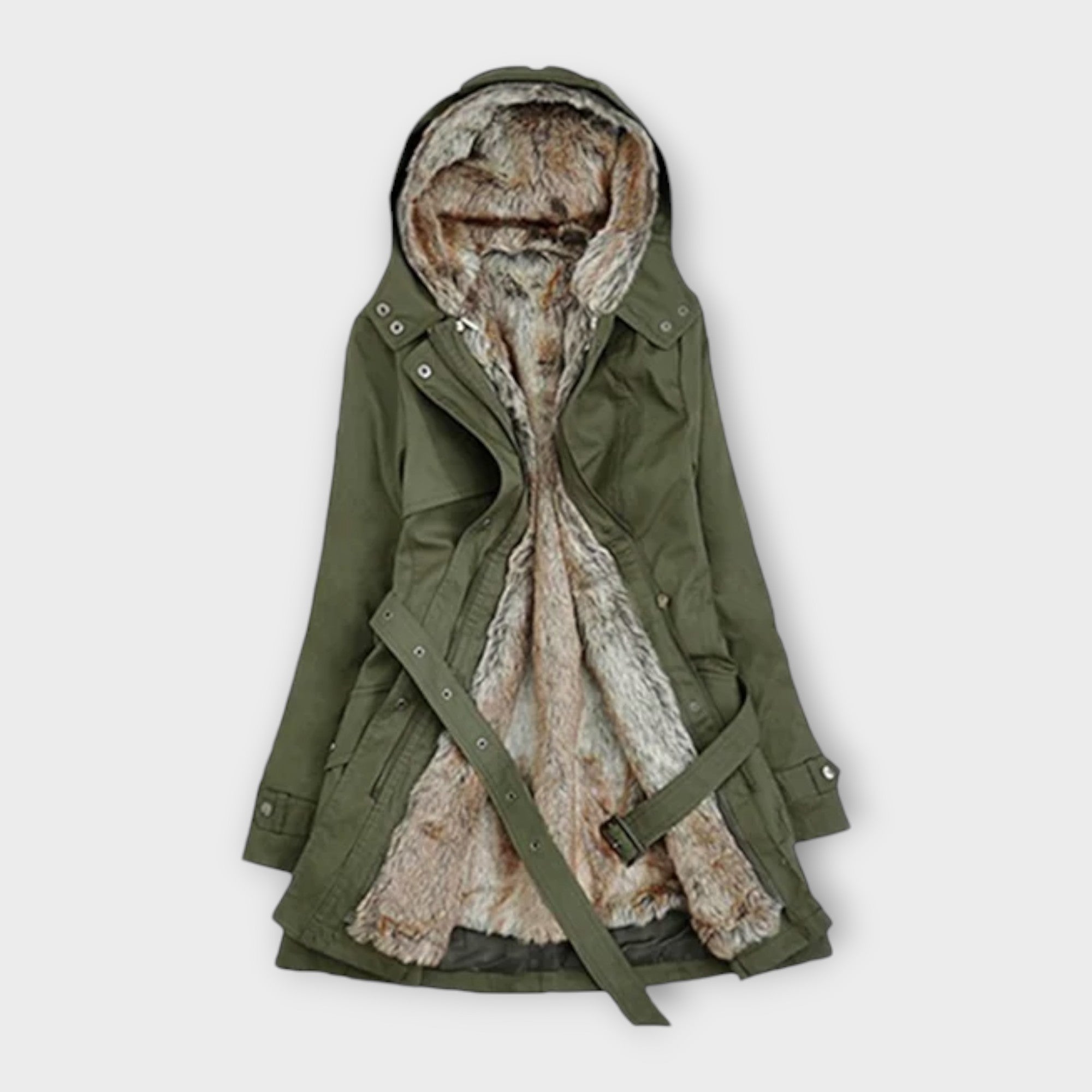 Mikash – Damski płaszcz zimowy z miękką futrzaną podszewką