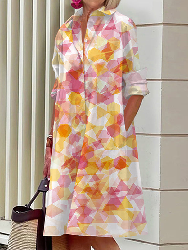 Alba – Zwiewna sukienka midi w stylu boho z nadrukiem