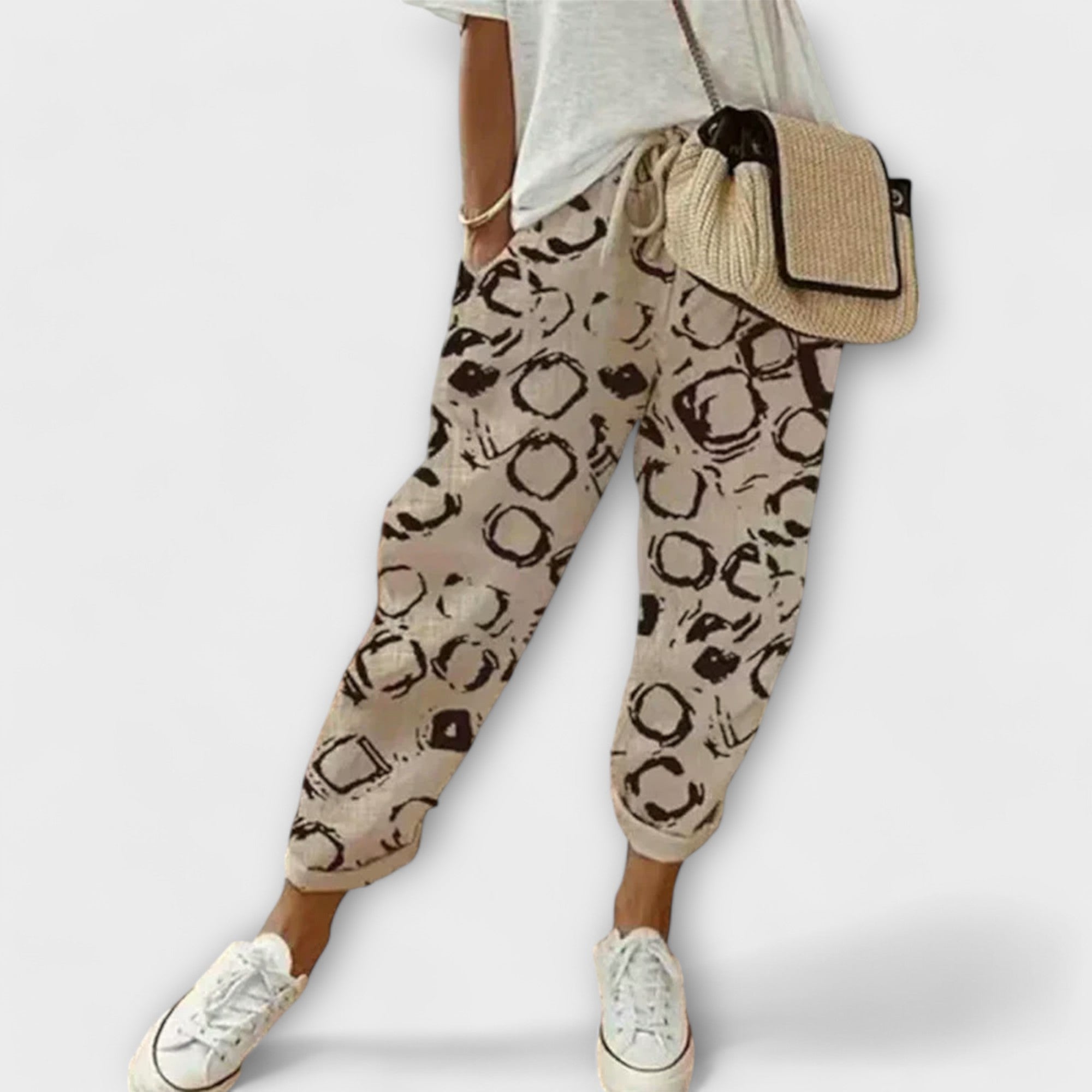 Henna - Wygodne spodnie z bawełny i lnu