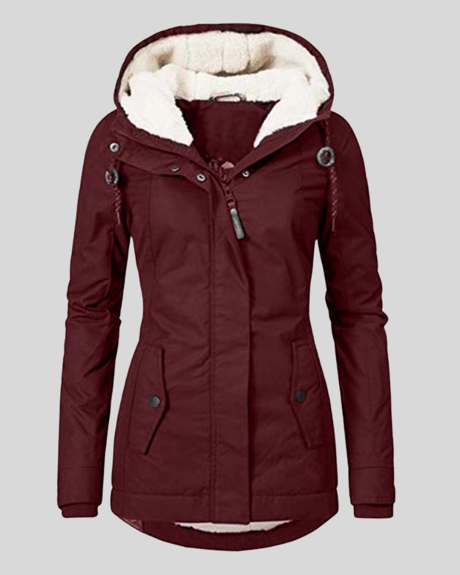 Anna – Jesienna Długa Kurtka Fleece