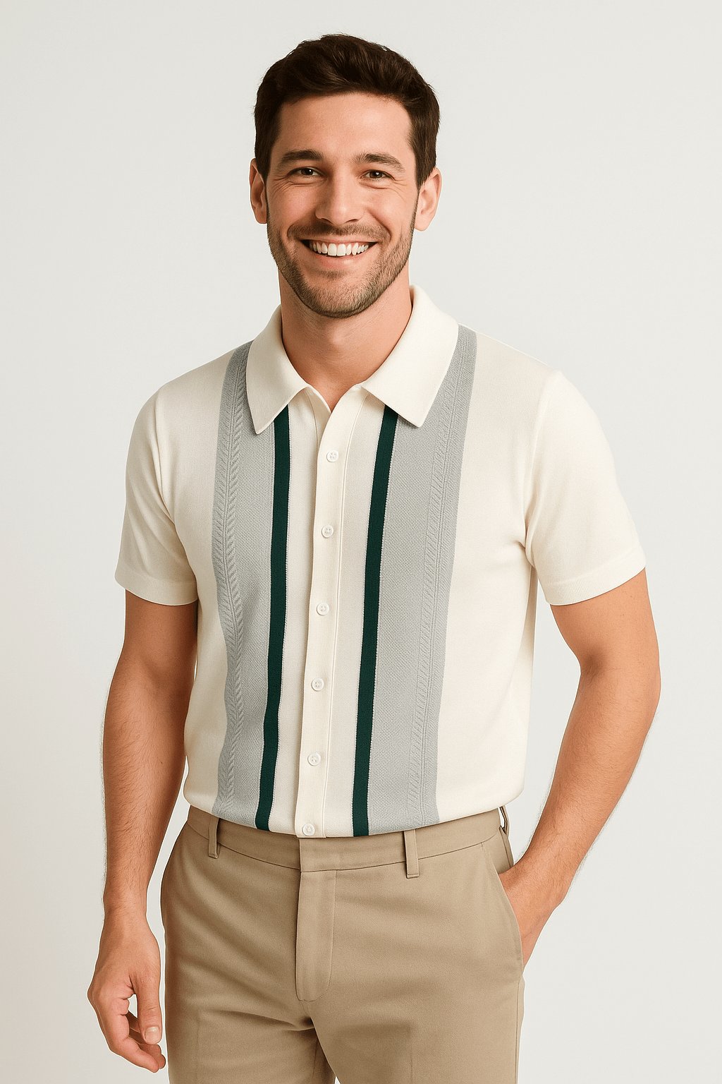 Koszula polo Miles z krótkim rękawem w paski