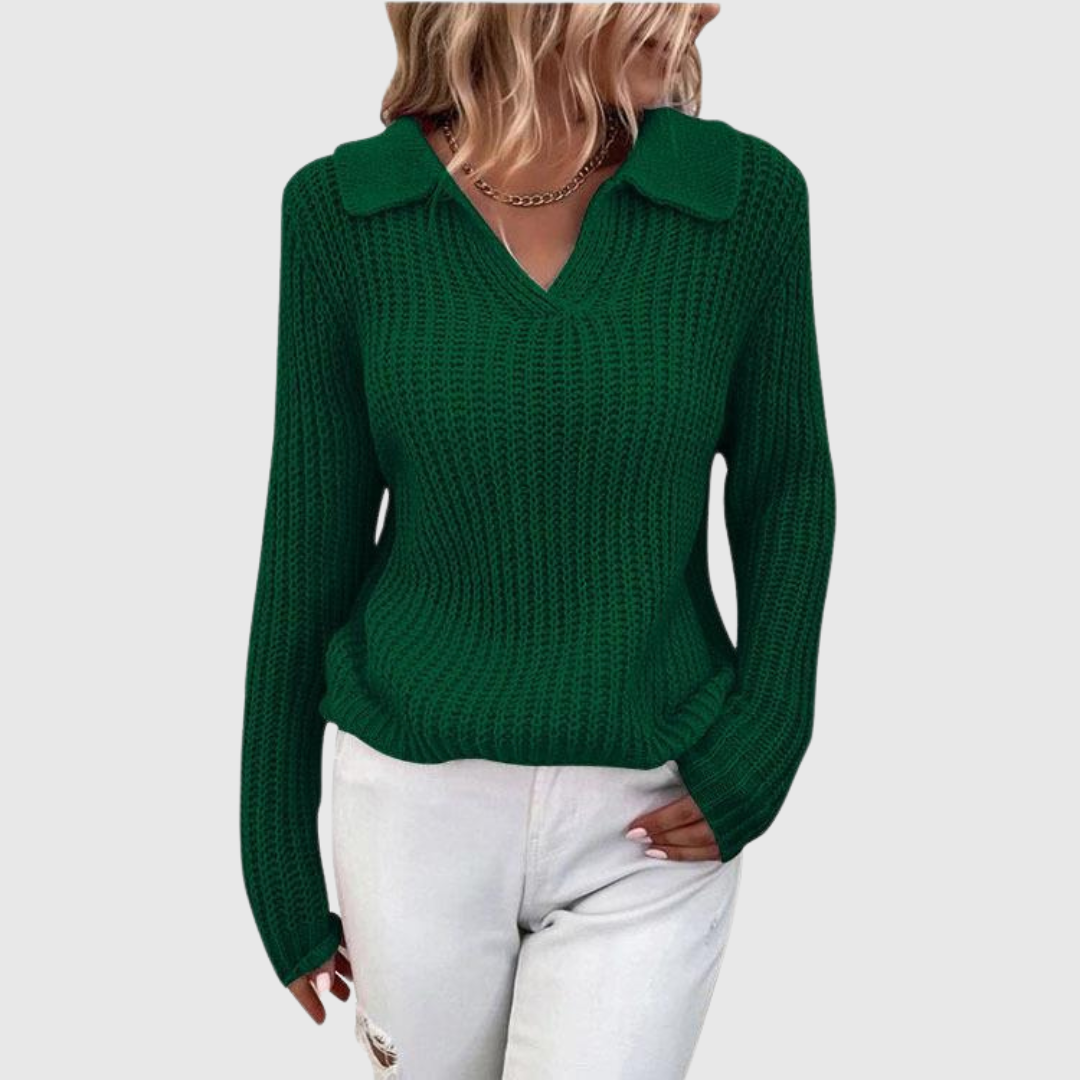 Sweter Mila — dekolt V, który wysmukla i dodaje klasy