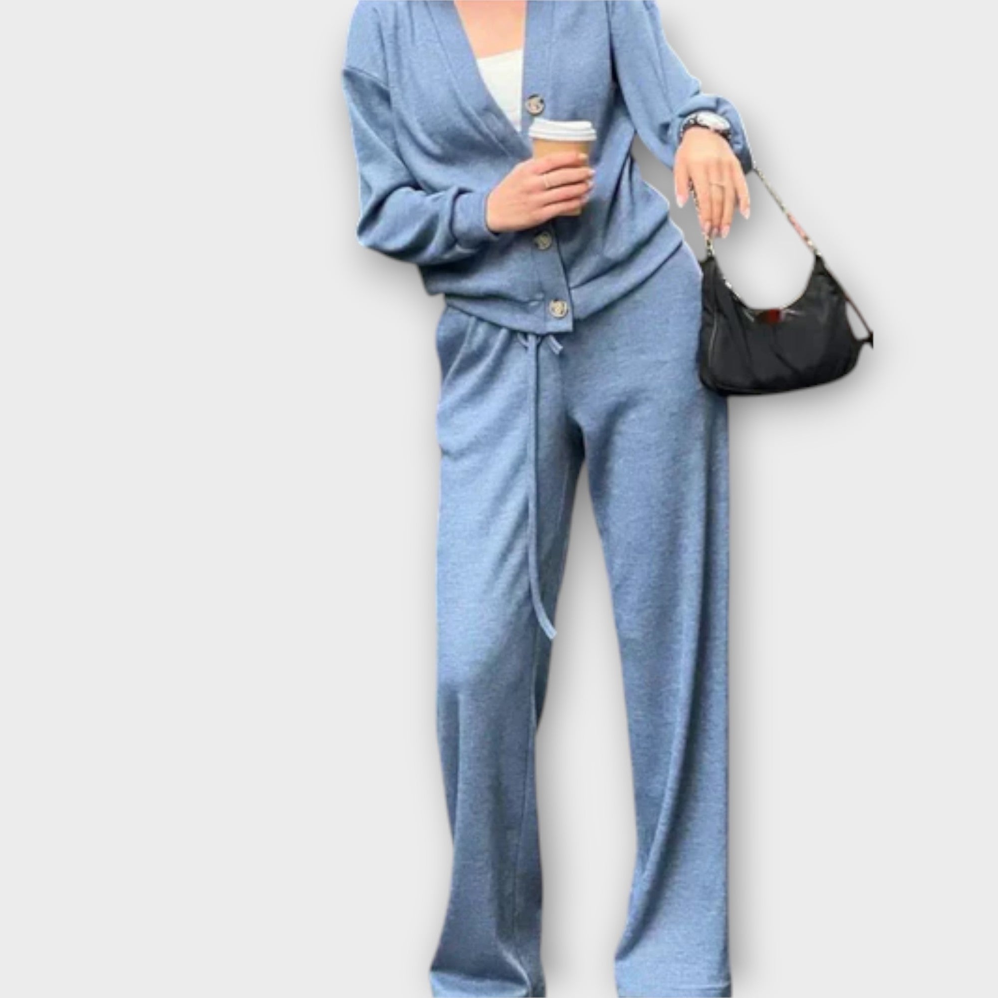 Chantal – Stylowy komplet kardigan i spodnie