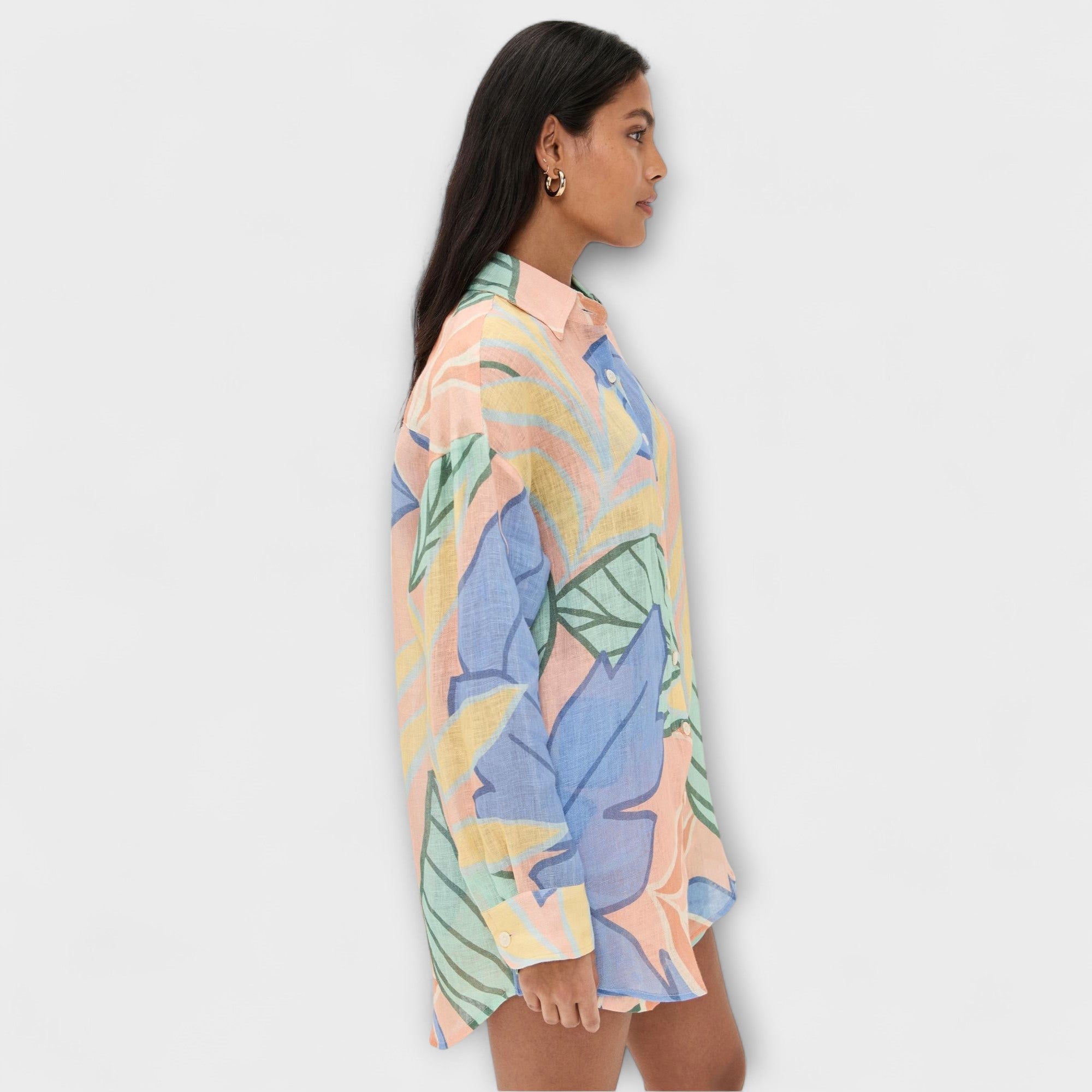 Mary – Tropikalny komplet z liściastym printem