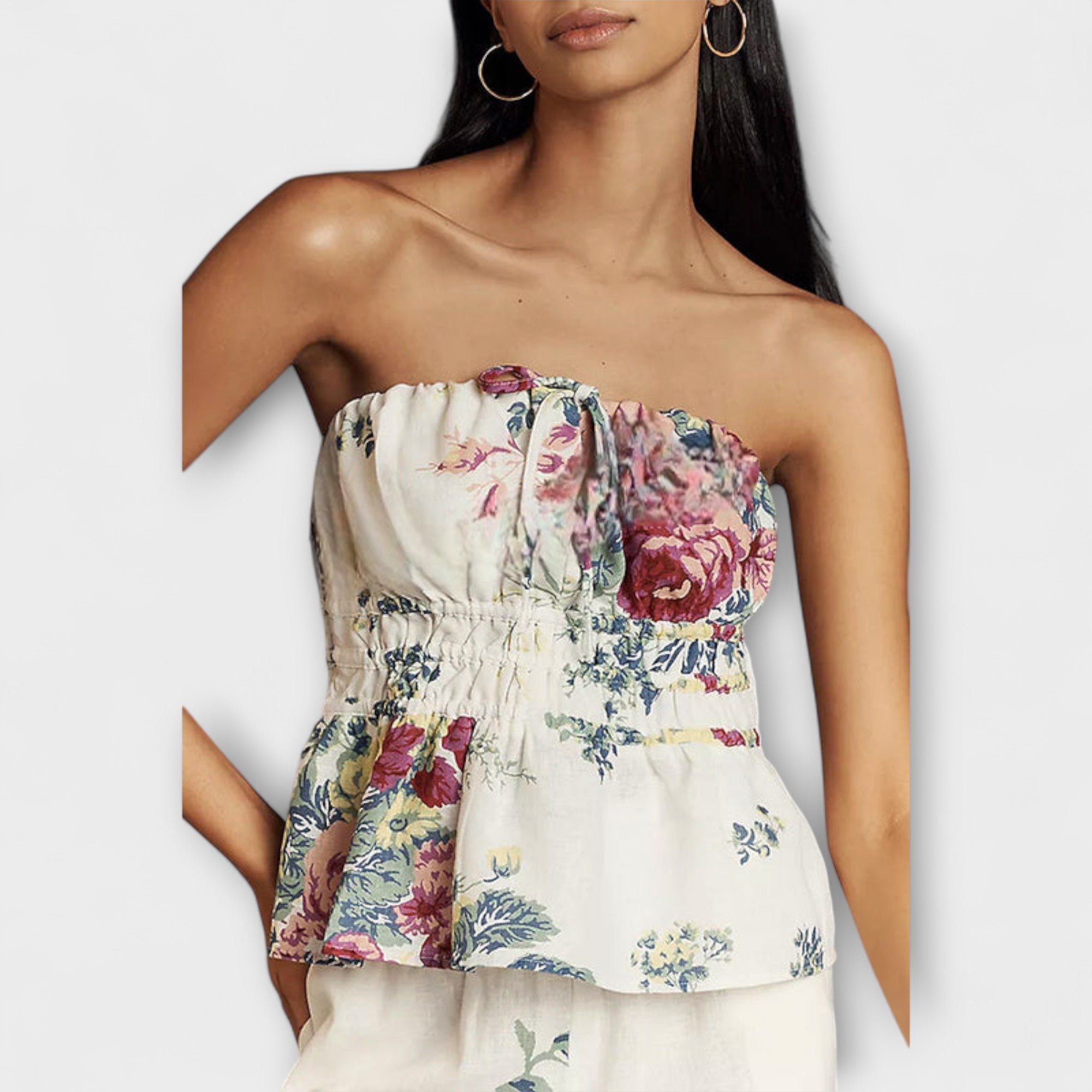 Indigo – Letni Zestaw z Motywem Kwiatowym z Lnianej Mieszanki