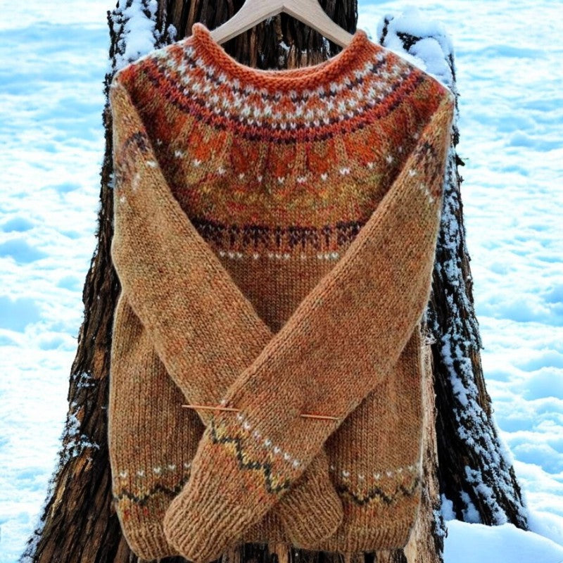 Tahlia™ - Vintage Pulower z Okrągłym Dekoltem