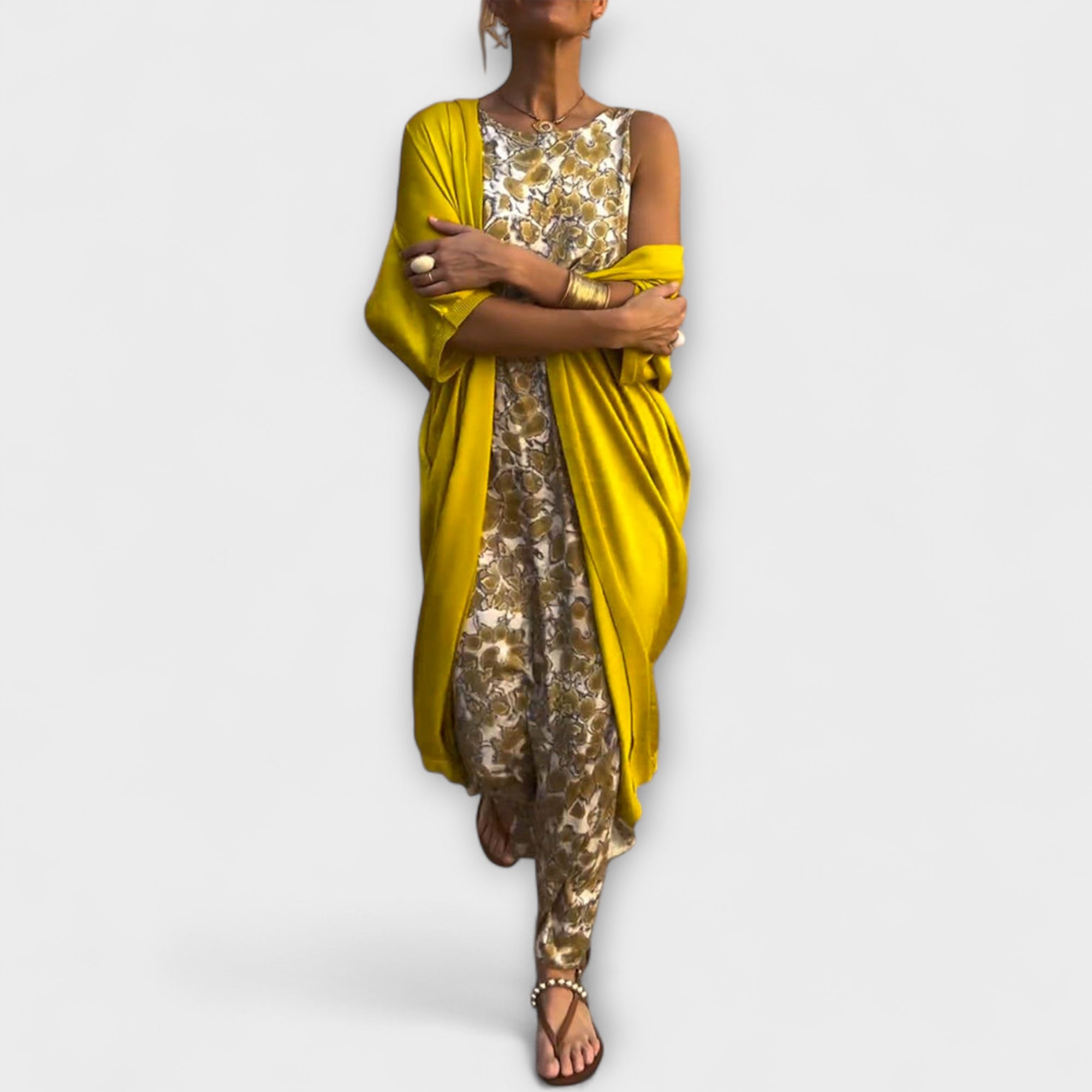 Viviana – Elegancki Damski Zestaw Dwuczęściowy: Sukienka i Narzutka