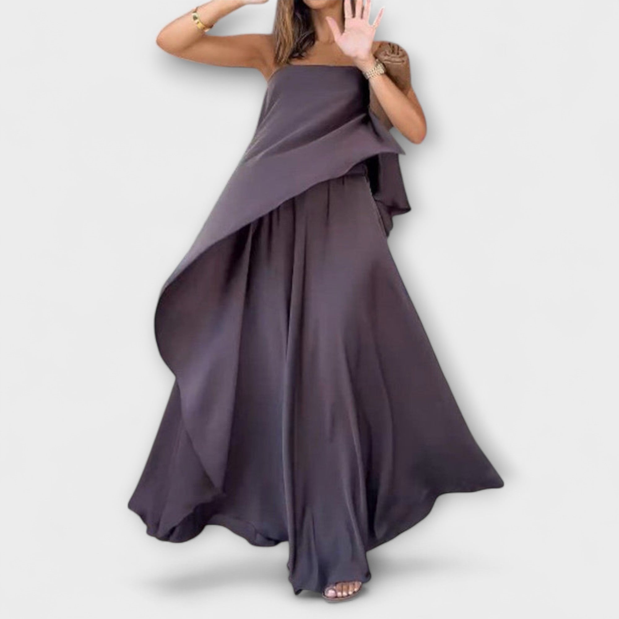 Ruby – Stylowy Zestaw Bandeau Top Bez Rękawów i Maxi Spódnica