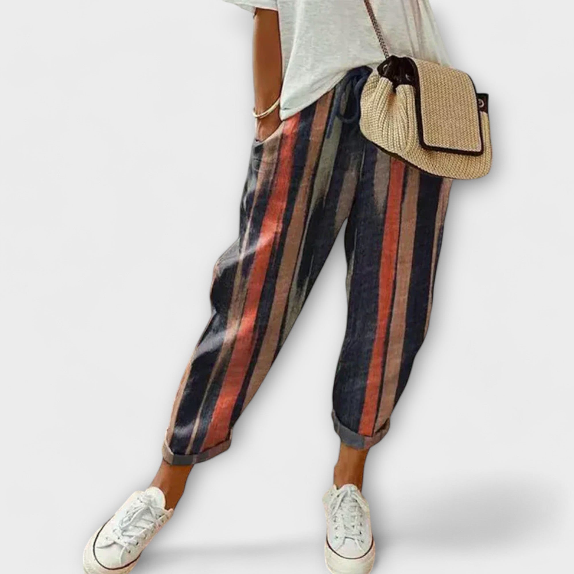 Henna - Wygodne spodnie z bawełny i lnu