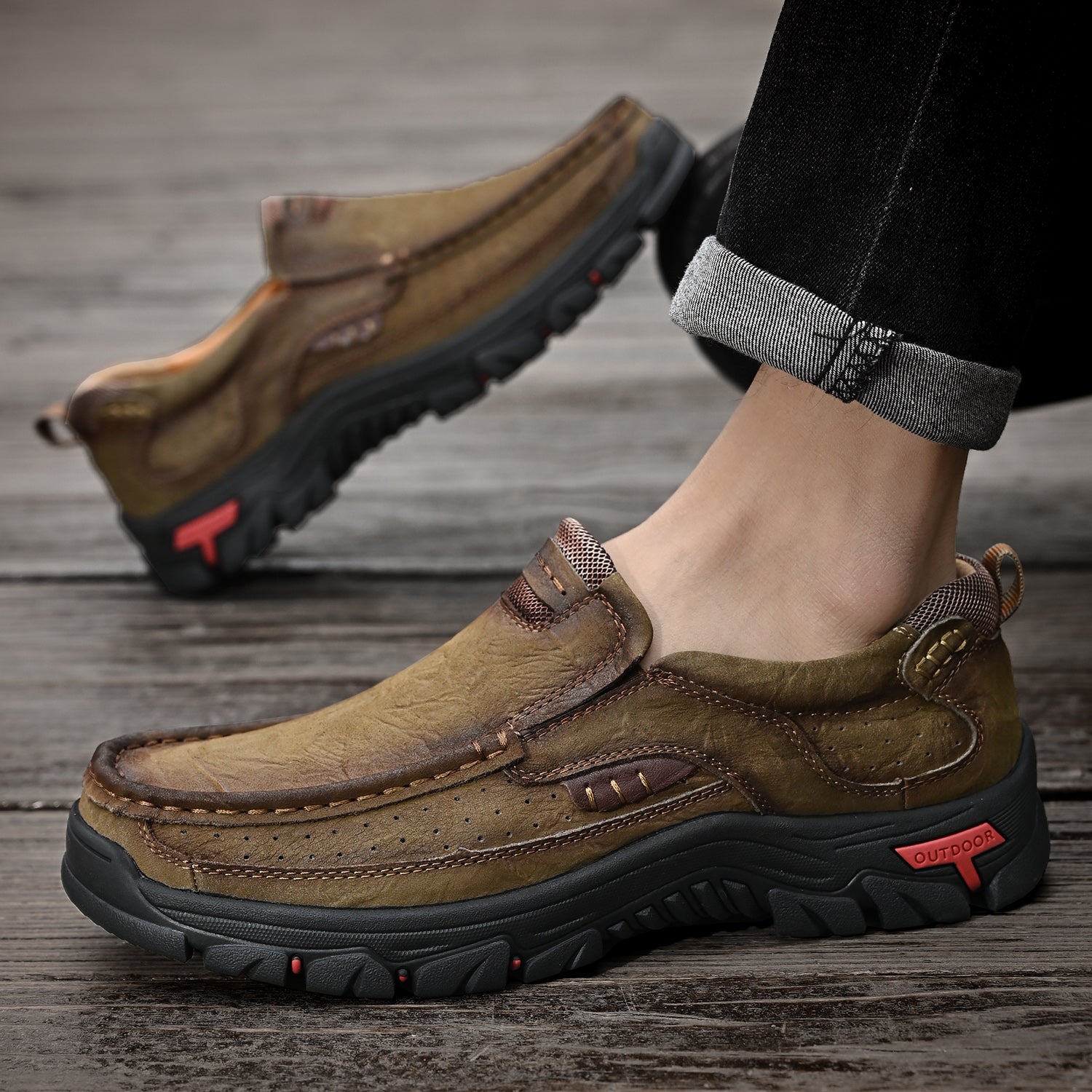 Krzysztof — Skórzane Buty Przejściowe z Ortopedyczną Podeszwą