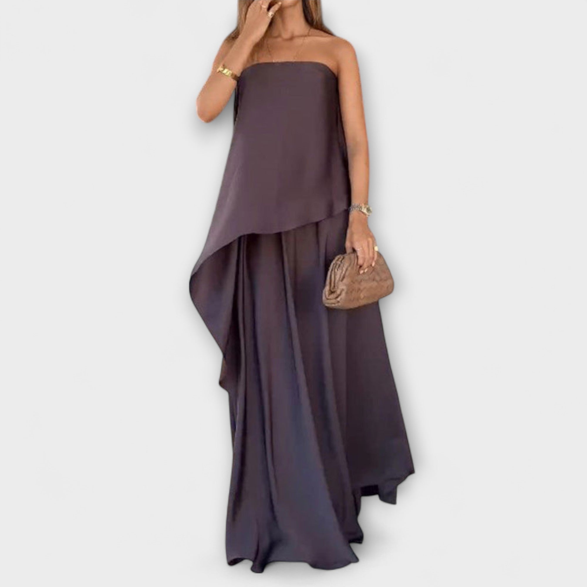 Ruby – Stylowy Zestaw Bandeau Top Bez Rękawów i Maxi Spódnica