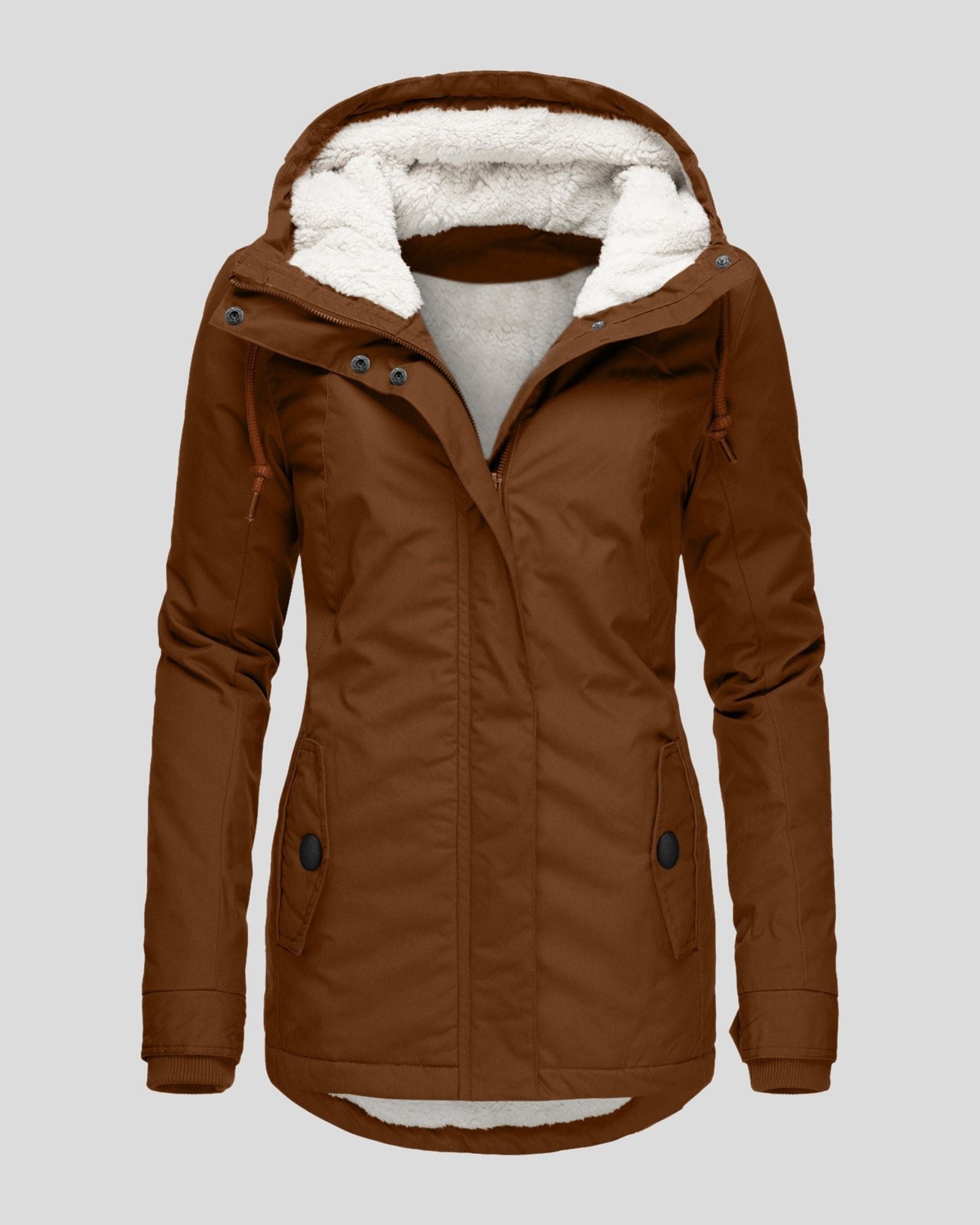 Anna – Jesienna Długa Kurtka Fleece