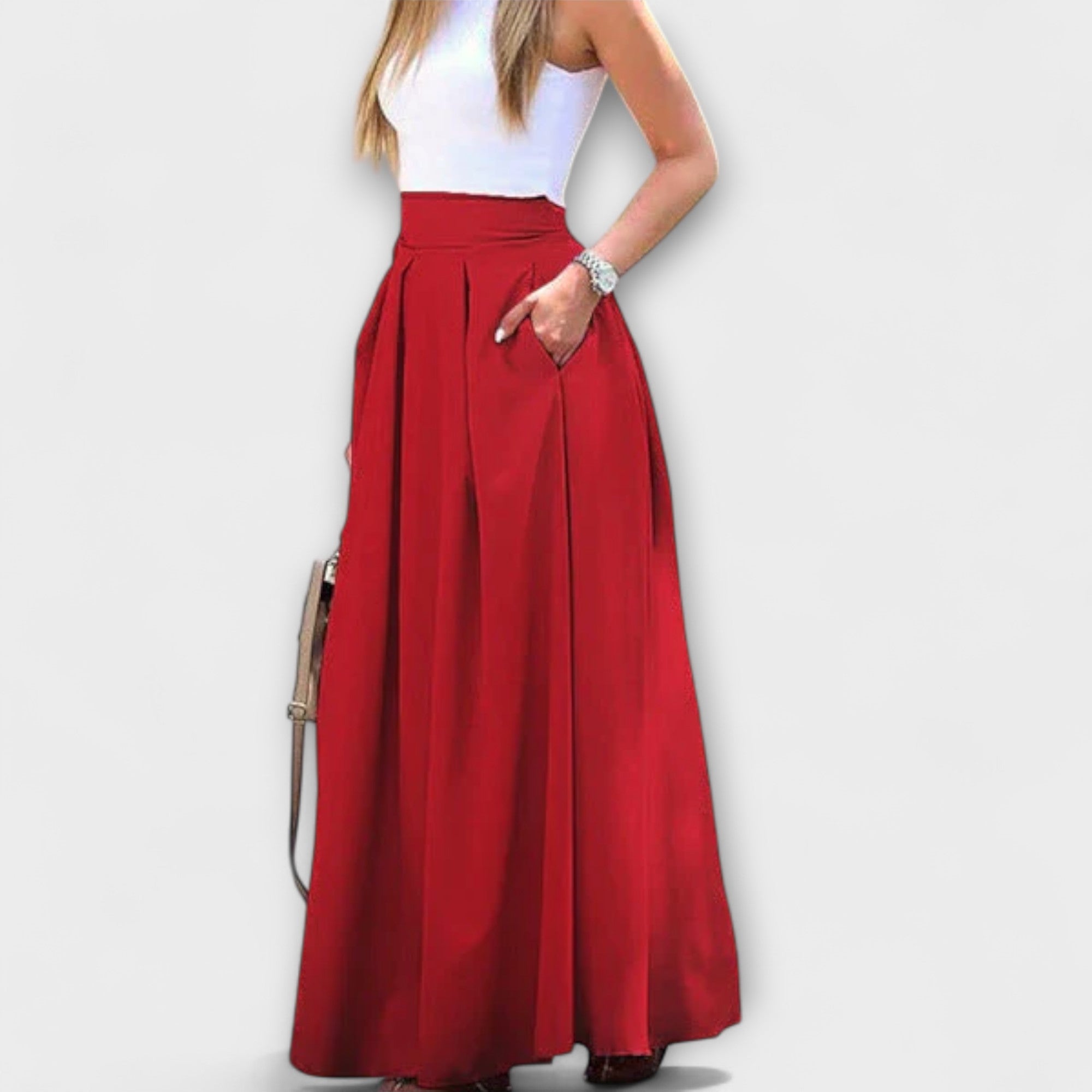 Ilyse – Elegancka spódnica maxi z wysokim stanem