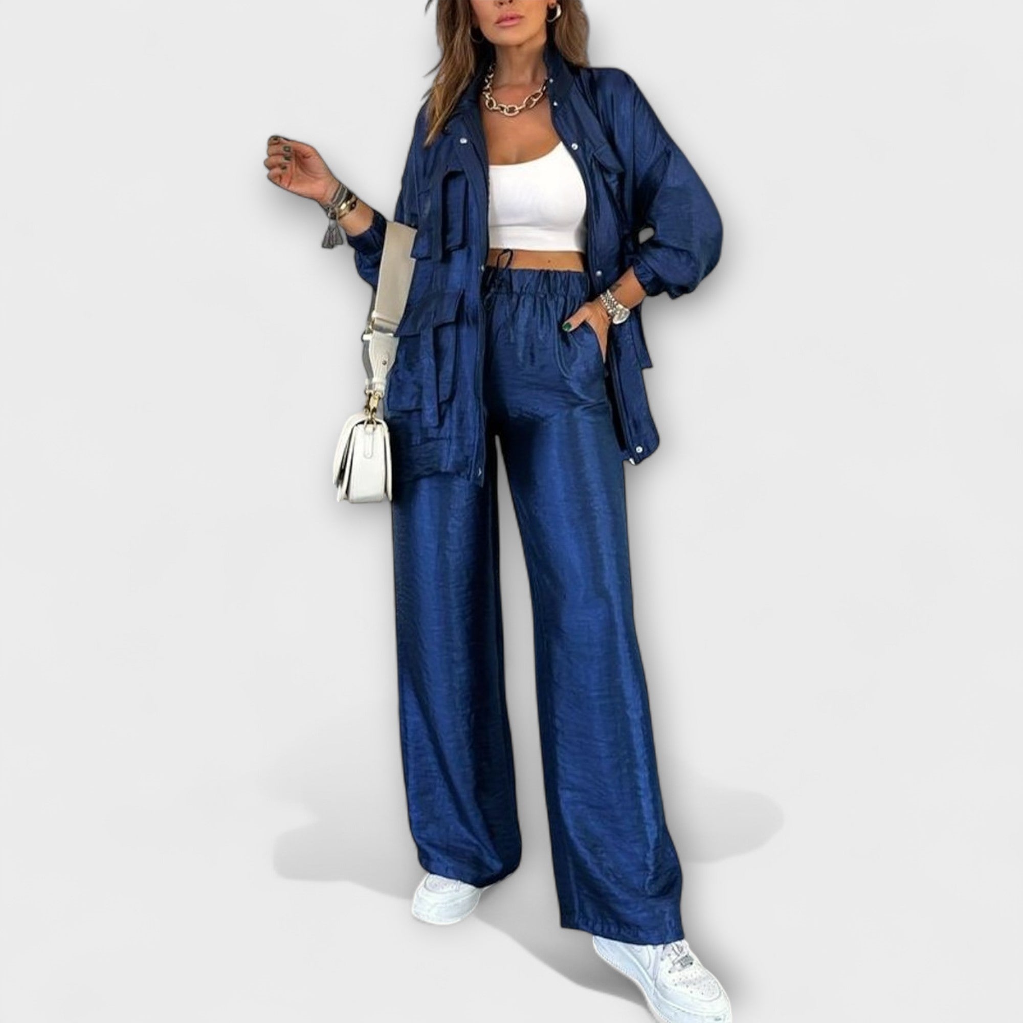 Mira – Stylowy Damski Zestaw Dwuczęściowy z Kieszeniami