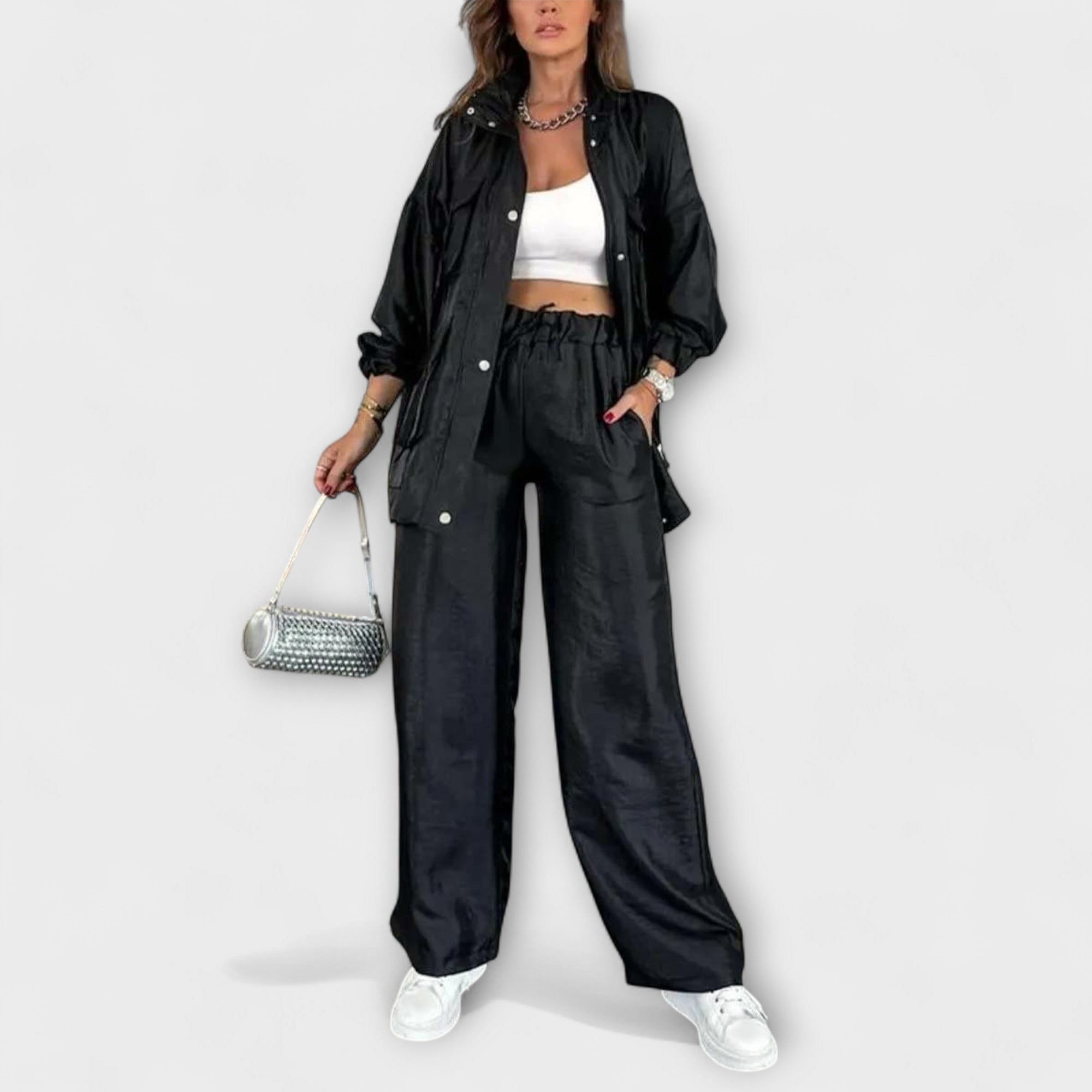 Mira – Stylowy Damski Zestaw Dwuczęściowy z Kieszeniami